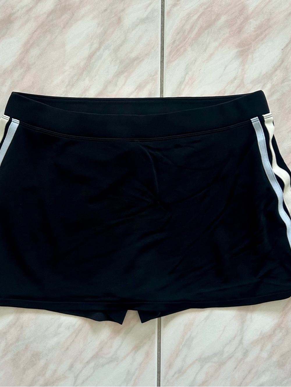 PINK Victoria's Secret Black Athletic Skort with White Side Stripes